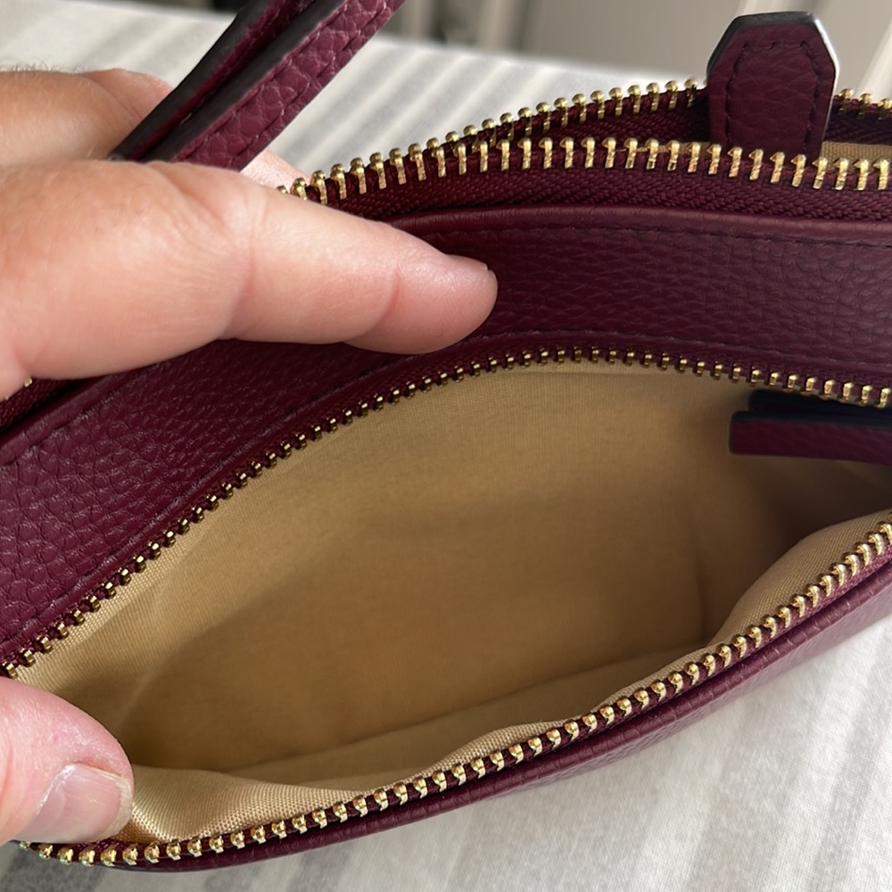 Nanette Lepore Burgundy Wristlet with Gold Accents - Picture 12 of 12